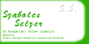 szabolcs selzer business card